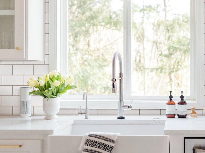 bright white kitchen with big window on Fort Morgan, CO are